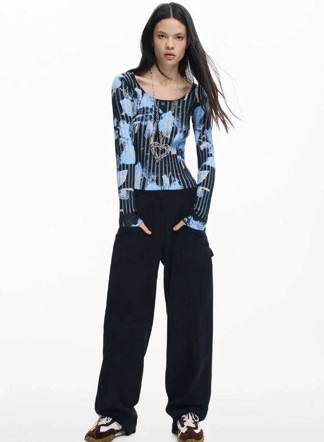 ديسيجوال سترة خفيفة الوزن ذات ملمس زهري